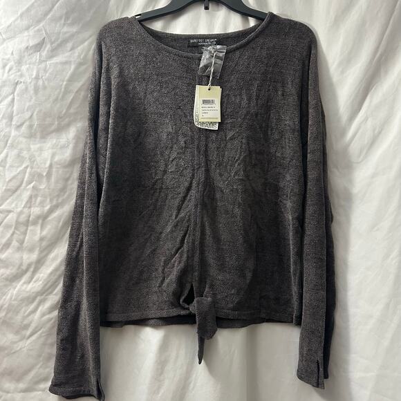 Barefoot Dreams CozyChic Lite Tie Front Top Long Sleeve Soft Knit NWT Size XL - Picture 1 of 3